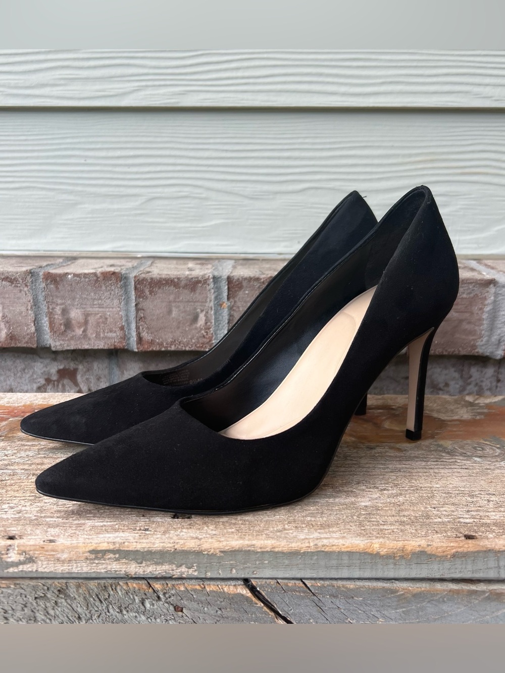 Gianni Bini Black Suede Pointed Toe Stiletto Pumps Womens Size 9.5